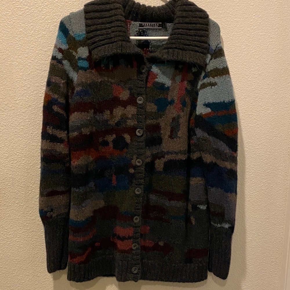 Peruvian connection alpaca cardigan size large